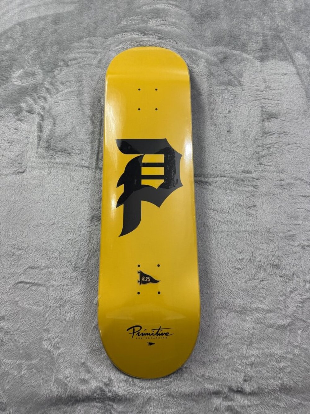 New Primitive P Logo Skateboard Deck 8.25 Yellow Gold Wood Street Art Graphic